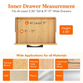 Lifewit 8 Pack Kitchen Drawer Dividers 2.36" High, 11"-17" Adjustable Drawer Organizer for Utensils/Clothes/Makeup, Plastic Expandable Separators in Dresser/Bedroom/Bathroom/Office Storage
