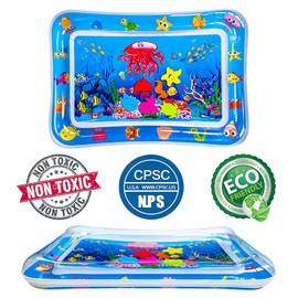 Large Infinno Water Mat Baby Water Play Mats for Floor, Inflatable Activity Mat for Infants and Toddlers 3 to 36 Months Promote Development Toy (Jellyfish)