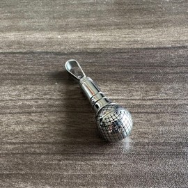 Balaijor Mens and Womens Microphone Necklace Stainless Steel Music Pendant Punk Rock Necklace(White)