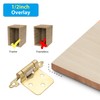 50 Pack(25 Pairs) Gold Cabinet Hinges - 1/2" Overlay, Self