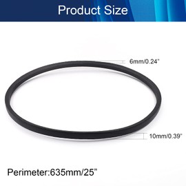 Othmro M-25 Drive V Belt 2ft Inner Perimeter Industrial Power Rubber Gear Belts Drive Belt for Replacement Upper Gear Triangle Rubber Lawn Industrial Deck