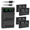 Kastar 4-Pack Battery and LTD2 USB Charger Compatible with Universal