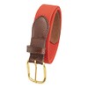 Thomas Bates Mens Elastic Surcingle Belt with Leather Tab (Red,