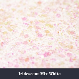 ANGXILIN Holographic Chunky Glitter, 190g/6.7oz Chunky and Fine Mixed Craft Glitter, Bulk Laser Sequin Glitter for Face Body Nail Art,Epoxy Resin Tumbler Jewelry Making Glitter (Iri Mix White)