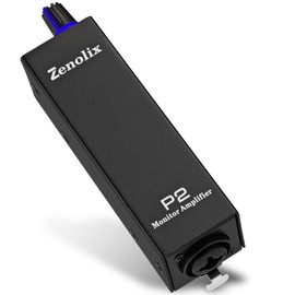 P2 Portable In Ear Monitor Amplifier, Headphone Amp with XLR/TRS Inputs 3.5mm Output, Enhanced Sound Quality, Durable Belt Clip, Guitar Headphone Amplifier with Stereo/Mono Switch for Performers,Black