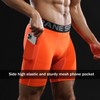 Viisendy Pro Mens Compression Leggings Shorts Tight Briefs, Orange/with side