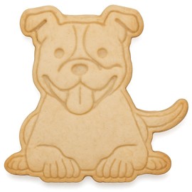 Mighty Gadget Smiling American Pitbull Cookie Cutter & Stamp - 4x3.8" Joyful Design for Dog Lovers Baking (Random Color)