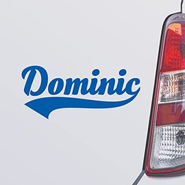 Custom Brother - Dominic Name Blue Color Car Laptop Wall Bumper Decal Sticker, DesA45