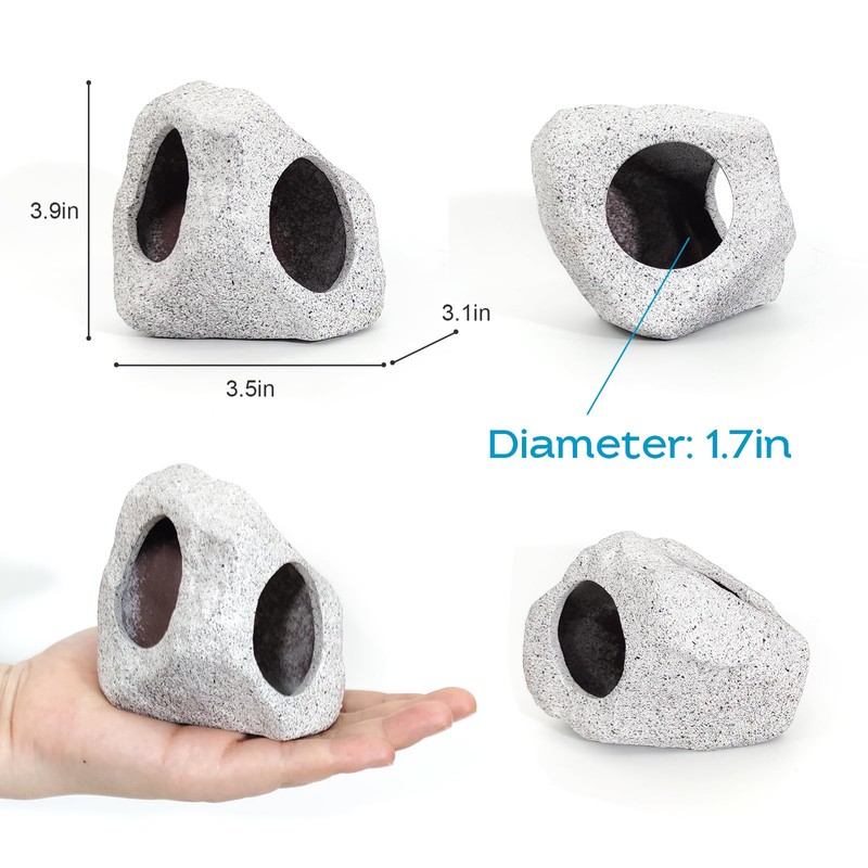 Vtapliea Fish Aquarium Decorations Cave Hide with Viewing Window for