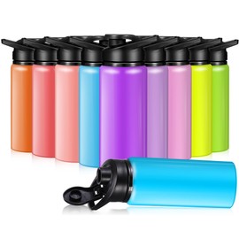 Mimorou 10 Pieces 20 oz Reusable Aluminum Water Bottles Bulk Outdoor Sports Water Bottles Multipack Travel Bottles for Gym, Hiking, Cycling, Camping, Fishing, Snap Lid(Macaron Color)