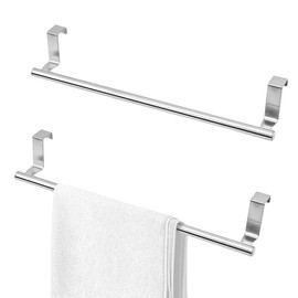Sekonow 2 Pack Over Cabinet Door Towel Rack, 14" Kitchen Towel Holder, Stainless Steel Towel Bar Hand Towel and Dish Towel Holder for Kitchen Bathroom