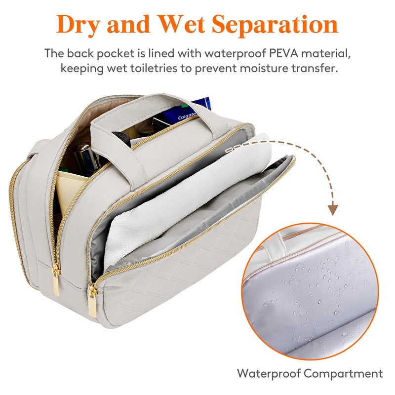 Lifewit Travel Toiletry Bag with Handle, Large Wide-Open Makeup Cosmetic