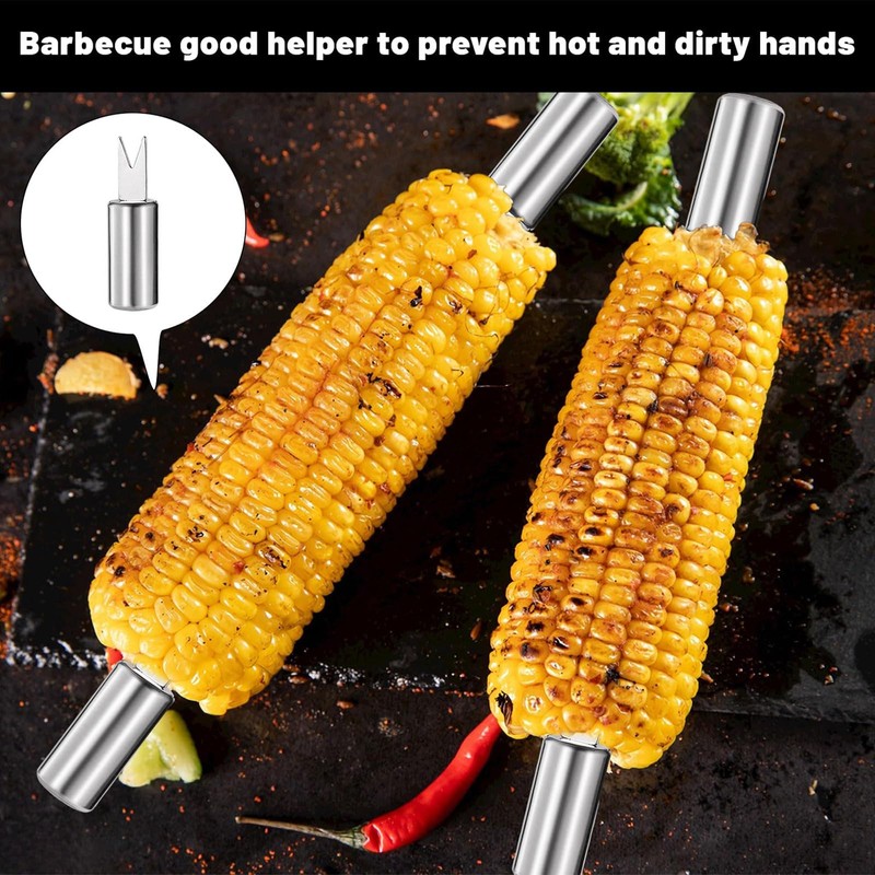 10 Pcs Stainless Steel Corn on The Cob Skewers &