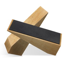 2 Pack Wooden Door Stop - Non-Slip Door Stoppers for Floor - Door Wedges for All Door Types and Surfaces - Each Door Stopper 1.4inch Thick, 4.3inch Long with Rubber