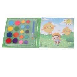 2 In 1 Watercolor Paint Coloring Book DIY Watercolor Drawing Book Kit with Paintbrushes for Children