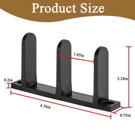 BOLWHAO 4 Pack Sliding Closet Door Floor Guide, Black ABS Sliding Door Bottom Guide Fit for 1-3/8" Thick Door, Closet Door Guides for Cabinet Floor with Screws