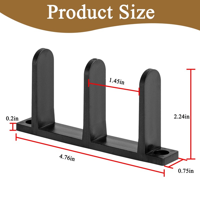 BOLWHAO 4 Pack Sliding Closet Door Floor Guide, Black ABS