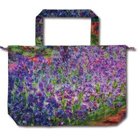 Upower AU-01010 Bag Cover, Multicolor, 8.7 inches (22 cm) (String Length) Rain Bag Masterpiece Series Monet "Monet's Iris Garden"