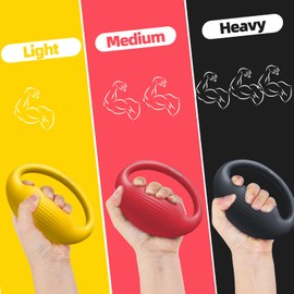 FitBeast Hand Exercise Balls - 3 Resistance Levels Hand Therapy Balls Set, Grip Strength Trainer for Rehabilitation & Muscle Building (3 Piece Set -Yellow Red Black)