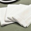Bumblebee Linens White Linen Cotton Blend Hemstitched Dinner Napkins- Set