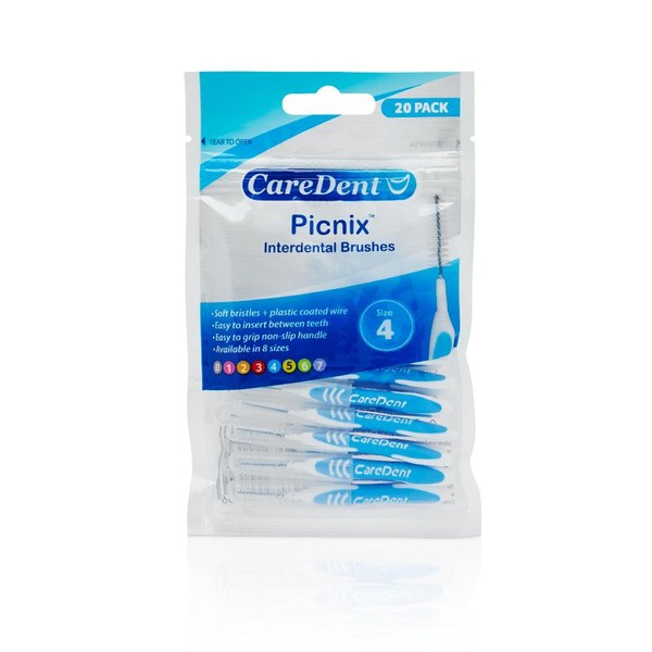 CareDent Picnix Interproximal Brushes (Blue #4) X 20