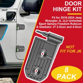 Door Hinge Kit Fit for 2018-2024 Jeep Wrangler JL JLU Sport Sahara Freedom Rubicon Unlimited Gladiator JT, Aluminum Alloy Exterior Accessories