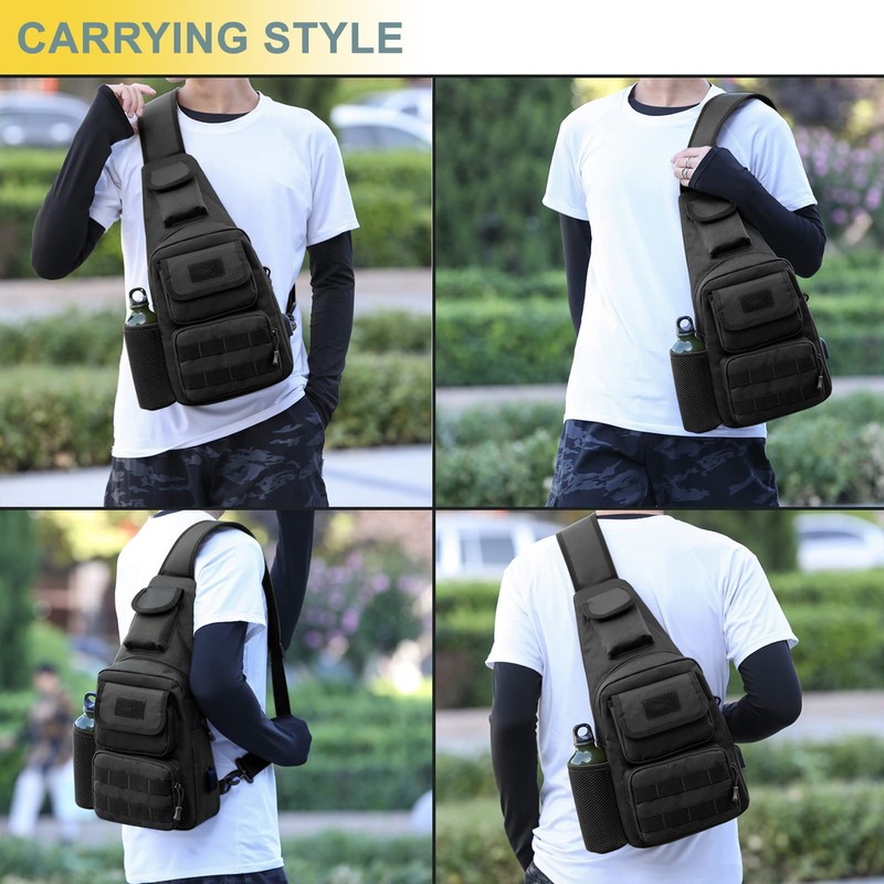 Tactical Shoulder Bag - 1000D Military Backpack Outdoor Daypack Chest