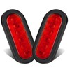 LIGBT 2PCS 6 Inch Oval Red LED Trailer Tail Lights