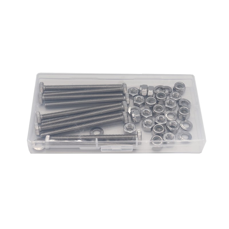 binifiMux 50pcs 1/4-20 x 2 Hex Bolts Spring Flat Washers