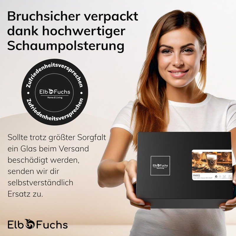 ElbFuchs Double-Walled Latte Macchiato Glasses Mr & Mrs 2 x
