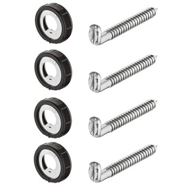 Gedotec Schraubhaken Stahl verzinkt | 4 Stück Schrankhalter rostfrei | Länge: 55 mm | Schrankaufhänger stabil | Schrank-Aufhängung höhen-verstellbar | Schrankhalter rund mit Schrauben