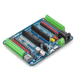 OSOYOO Pro Micro Shiled Breakout Board - GPIO Status LEDs, Power Protection, 3-Pin Sensor/Servo Ports, 5V/2A Independent Power Supply, Screw Terminals for Reliable Connections & Efficient Prototyping