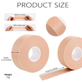 4 Roll Foot Care Tape, Waterproof Heel Foam Tape, Rolls of Heel Tape Stickers, Wear-Resistant Foot Heel Sticker, Pre-Cut Foot Care Tape Patches, for Calluses and Blister Prevention(5m*2.5cm)