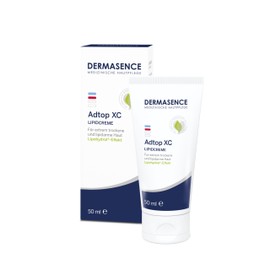 DERMASENCE Adtop XC Lipid Cream, 50 ml, Care for Extremely Dry and Cracked Skin, with Ceramides and Jojoba Oil, Soothing for Itching, Fragrance-Free, Vegan, Suitable for Children and Adults