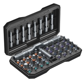 Newest AMIR 42 in 1 Ratchet Screwdriver Kit with 40 PCS Magnetic Bits, Repair Screwdriver Set with Rotatable Ratchet Handle, Versatile Ratchet Handle Screwdriver Set with Carry Case-Black