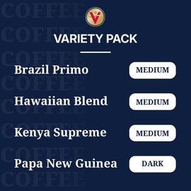 Victor Allen's Coffee Around The World Variety Pack (Brazil Primo, Kenya Supreme, Kona Blend, Papua New Guinea), 96 Count, Single Serve Coffee Pods for Keurig K-Cup Brewers