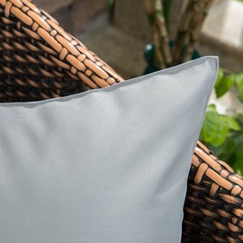 MIULEE Pack of 4 Outdoor Waterproof Throw Pillow Cover Home Décor Pillow Case Decorating Cushion Covers Protectors for Tent Park Bed Sofa Chair Couch Bedroom 40x40cm 16x16inch Light Grey