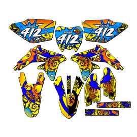 Senge Graphics Inc 2008-2017 RMZ 450 ZANY Yellow Senge Graphics Kit Compatible with Suzuki - Complete Kit With Rider I.D., 18/21