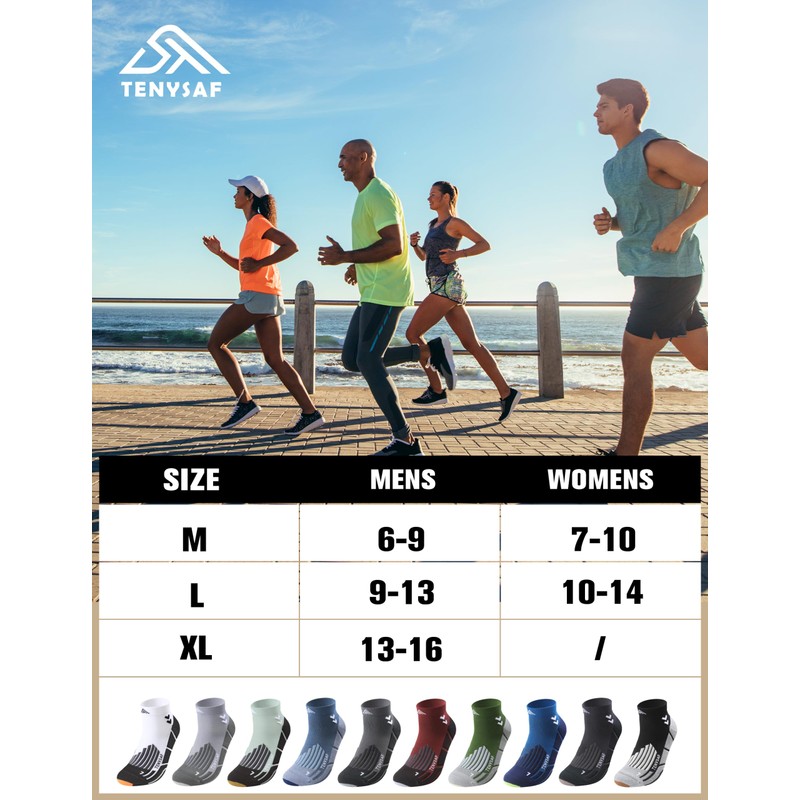 TENYSAF Compression Sport Running Socks: Athletic Socks for Men Women