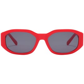 Dollger Rectangle Sunglasses for Women Trendy Irregular Luxury Design Red Sunlasses UV400 Protection