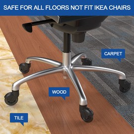 Office Chair Caster Replacement Wheel for Hardwood Floor and Carpet, Heavy Duty Universal Floor Safe Caster Set of 5,Rubber Wheels Office Chair to Replace Office Chair mats,fits 98% Chairs