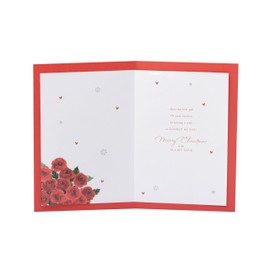 UK Greetings Christmas Card for Wife - Red Floral Design
