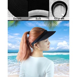 Paquete de 3 gorros deportivos con visera para mujer y hombre, ajustables, con clip, para exteriores, golf, playa, Negro, azul marino, caqui, 6 3/4-7 1/4