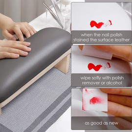 OLizee® Elevated Wooden Nail Manicure Arm Rest with Thickened Pad Nail Art Hand Rest Stand Nail Arm Rest Stand Nail Polish Hand Rest for Home Nail Salon White