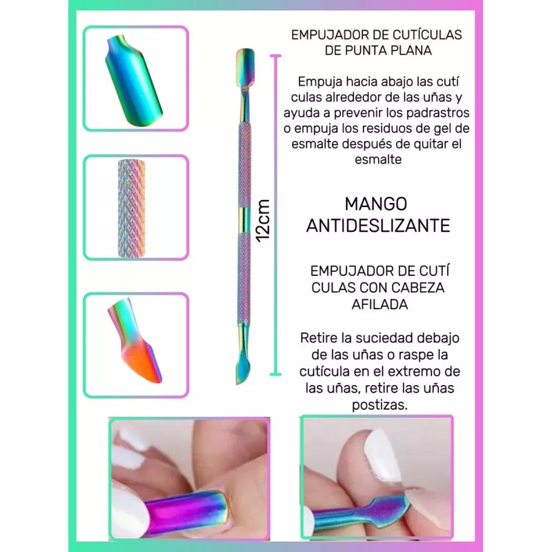 Noved Kit De Manicura Para Uñas Alicate+empujador+tijeras