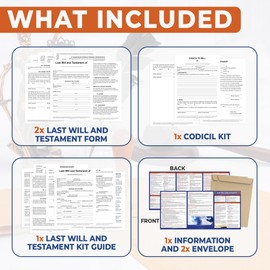KING PRINT Last Will and Testament Kit 2025 – Legal Will, Trust Forms for Estate Planning, Do It Yourself Kit, Peace of Mind – Includes 2 Forms, Codicil Guide, Information Sheet, Kraft Envelopes