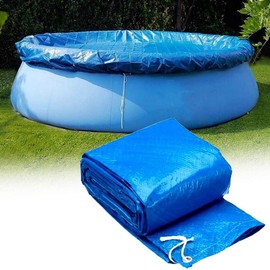 Ostop 183 cm Round Pool Tarpaulin, Swimming Pool Cover, Inflatable Easy Set Swimming Pool Cover, PE Protective Tarpaulin, Waterproof, Dustproof, Windproof, Solar Cover, Blue