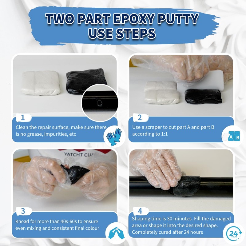 Epoxy Putty, Endhokn 10.5oz/300g Black Putty Stick Fix Leaks, Cracks