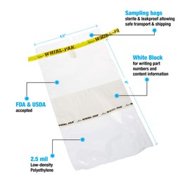 Bag, Whirl-Pak, 18oz, 4-1/2" x 9" Write-On (Package of 500)