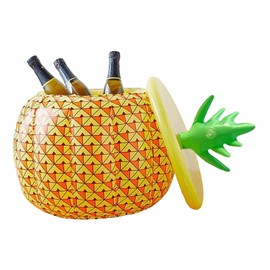 YIQXKOUY Inflatable Pineapple Shape Drink Holder Inflatable Boom Box Beverage Inflatable Ice Cooler Bucket Drink Holder Outdoor Blow Up Drink Cooler for Summer Swimming Pool Party